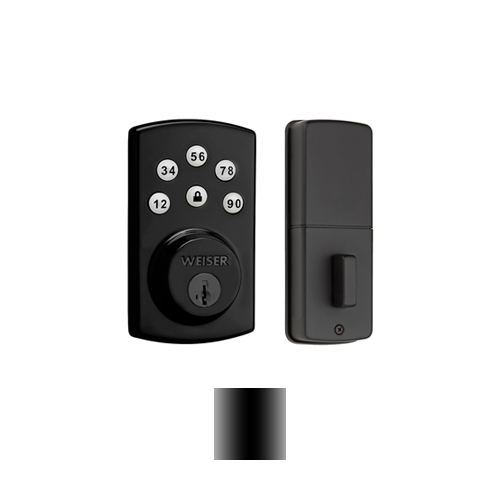 Black Weiser Powerbolt 2.0 Black Keyless Entry Electronic Deadbolt. Model # 9GED14600-105